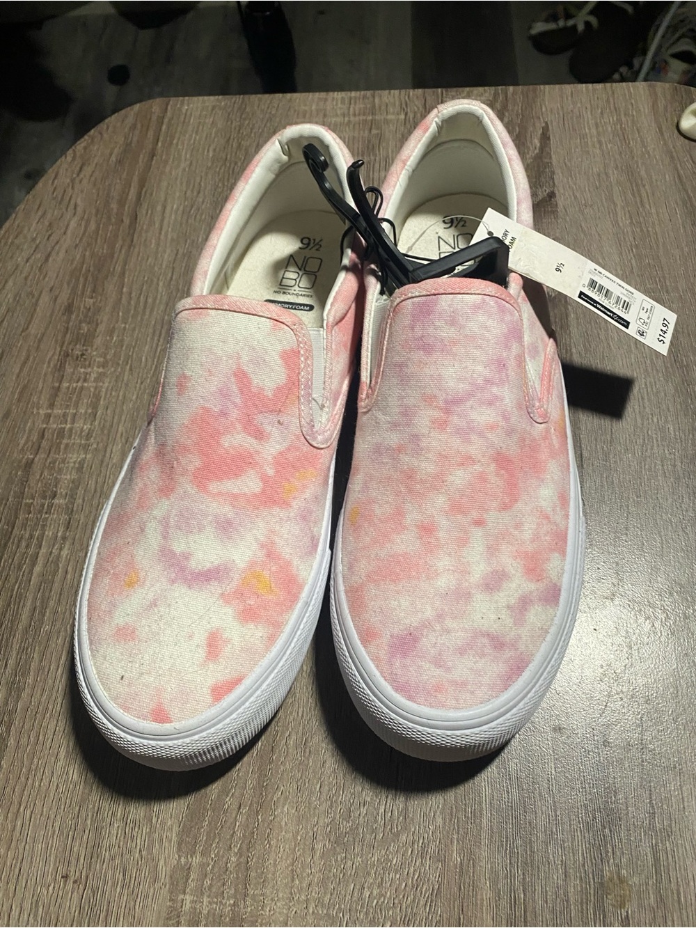Women's Slip-On Canvas Sneakers - Pink Tie-Dye